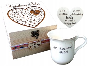 Prezent na Dzień Babci, Szkatułka, Kubek, Grawer