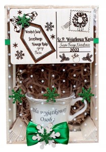 Wyjątkowy Zestaw Prezent Święta Filiżanka + Spodek