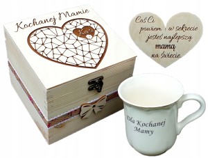ZESTAW SZKATUŁKA + KUBEK PREZENT DZIEŃ MAMY MATKI