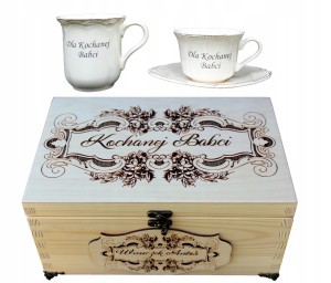 Prezent dla Babci na Dzień Babci, ceramika i drewno