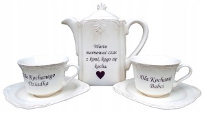 Prezent dla Babci, Dziadka, Dziadków, zestaw ceramiki