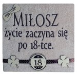 Prezent na 18 urodziny 18-tka, ręcznik haft imię