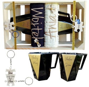 Prezent dla męża i żony IDEALNEJ, Ręczniki, Kubki, Breloki Super Zestaw