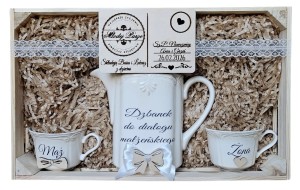 Zastawa Prezent Ślubny Dzbanek z dedykacją na Ślub