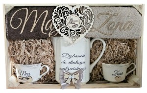 Zastawa Prezent Rocznica Ślubu, na Ślub, młoda para