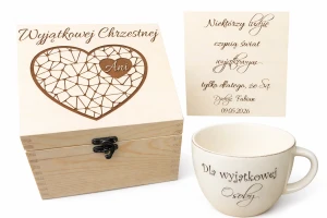 Szkatułka Podziękowanie dla Chrzestnej lub Chrzestnego, Komunia Św.